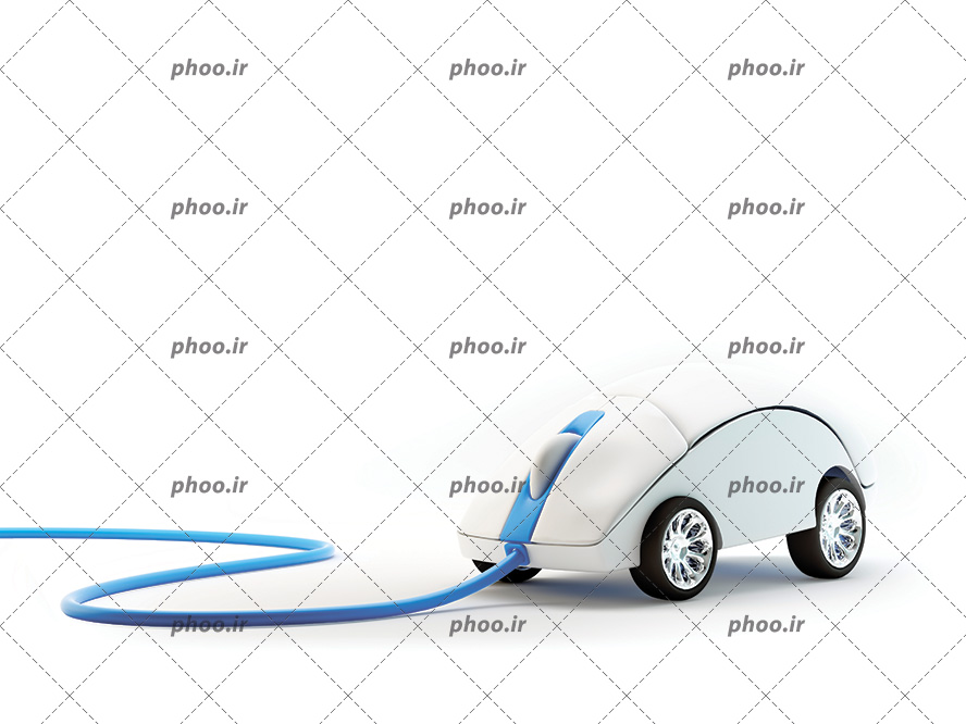 عکس با کیفیت موس کامپیوتر شبیه به ماشین به رنگ سفید