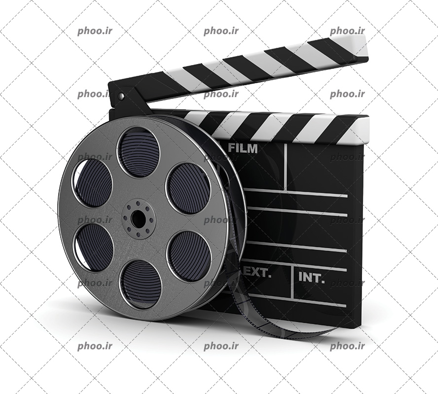 عکس با کیفیت رول فیلم در کلاکت در پس زمینه سفید