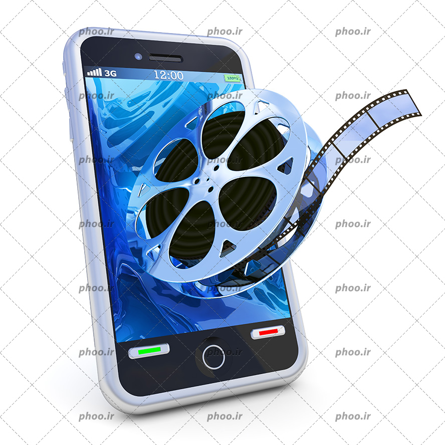 عکس با کیفیت رول فیلم در حال خارج شدن از صفحه ی موبایل
