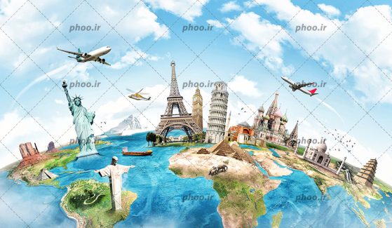 عکس با کیفیت مکان های دیدنی جهان بر روی جزیره های کوچک بر روی آب شبیه کره زمین