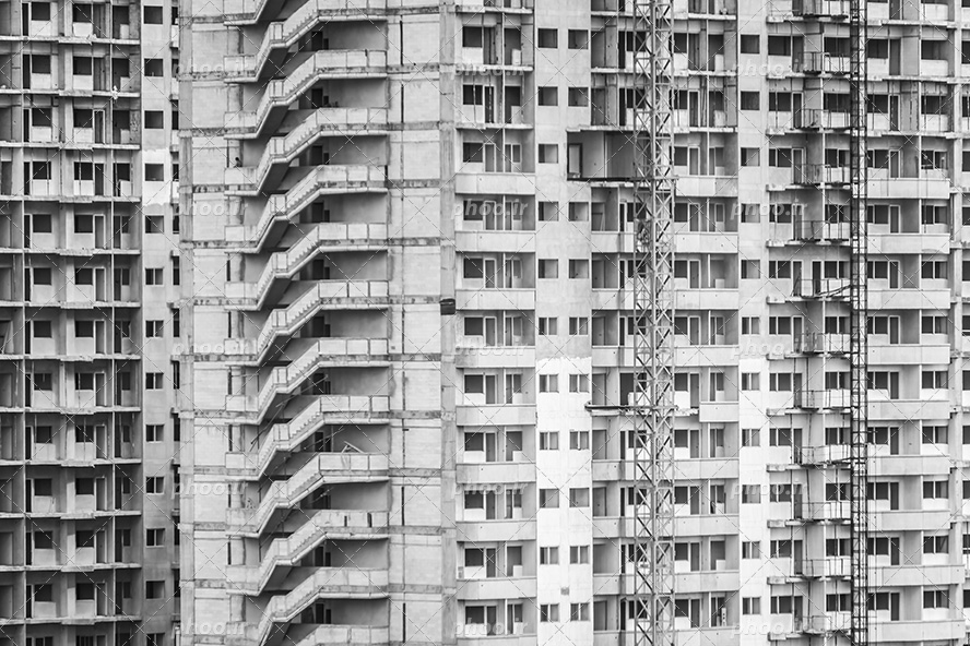 عکس با کیفیت ساختمان های مسکونی مرتفع و چند طبقه در حال ساخت