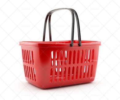 سبد دستی به رنگ قرمز مناسب برای خرید فروشگاهی و فروشگاه ها