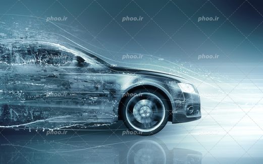 عکس با کیفیت ماشین لوکس و زیبا به رنگ نقره ای در حال حرکت