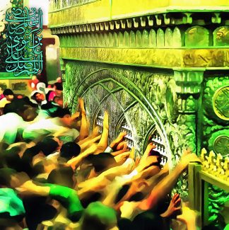 عکس با کیفیت مردم در حال زیارت ضریح امام رضا (ع)