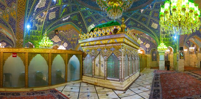 عکس با کیفیت ضریح زیبای حضرت رقیه (س) در حرم با سقف زیبا