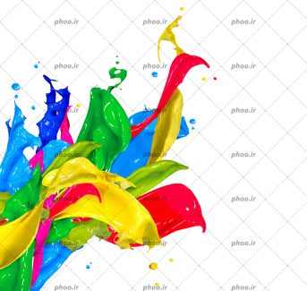 عکس با کیفیت رنگ های مخلوط شده در هم و پس زمینه به رنگ سفید