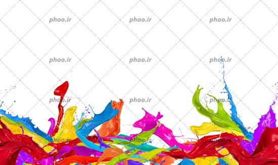 عکس با کیفیت رنگ های مخلوط شده به شکل دریا و پس زمینه به رنگ سفید
