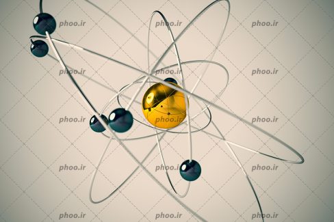 عکس با کیفیت مدار های فلزی با گوی های کوچک و بزرگ به رنگ طلایی و مشکی