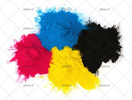 عکس با کیفیت پودر های رنگارنگ در کنار یکدیگر