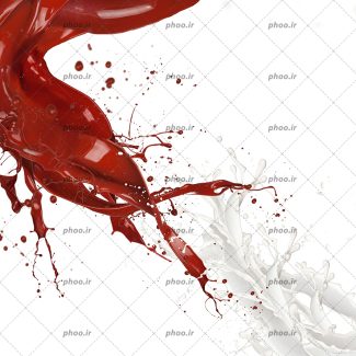 رنگ سفید و قرمز در حال ترکیب شدن با یکدیگر در پس زمینه سفید