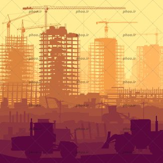 عکس با کیفیت ساختمان ها در کنار یکدیگر به همراه تاورکرین