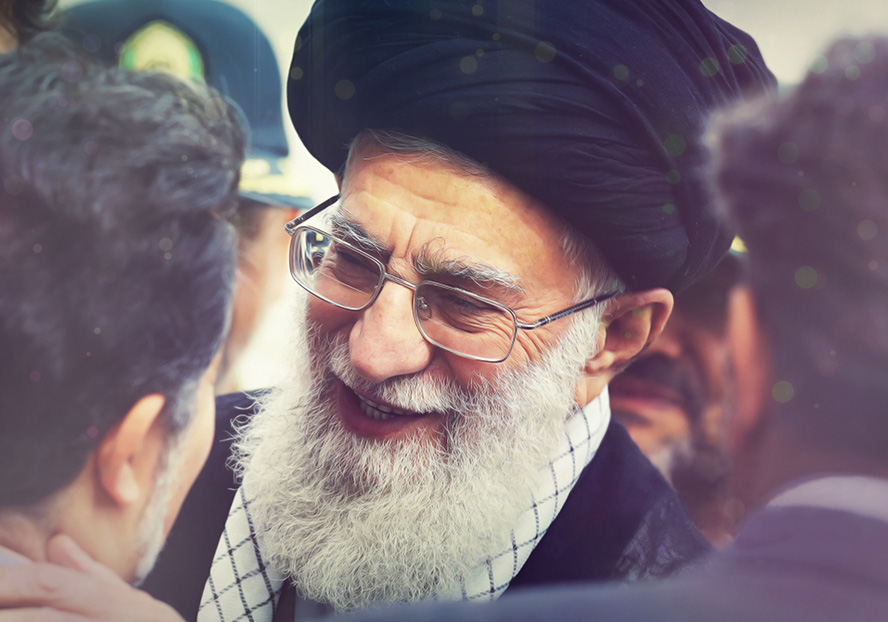 عکس با کیفیت حضرت خامنه ای در حال صحبت با مردم