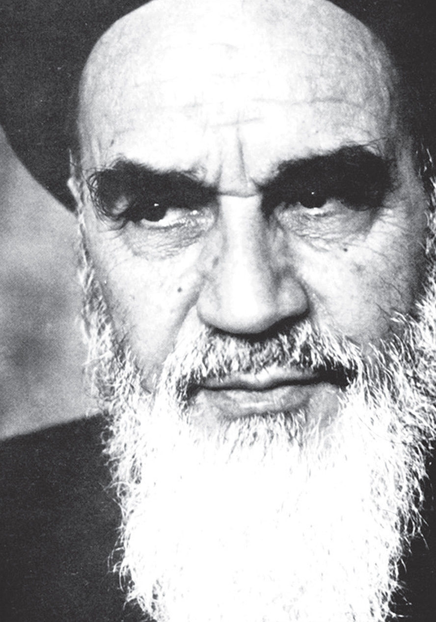 عکس با کیفیت  سیاه و سفید چهره امام خمینی (ره) ازنمای نزدیک