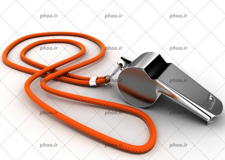 عکس با کیفیت سوت ورزشی با بند نارنجی