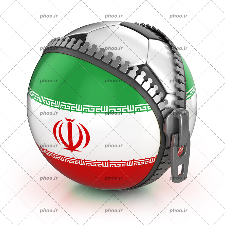 عکس یک توپ پوشیده شده با پرچم ایران