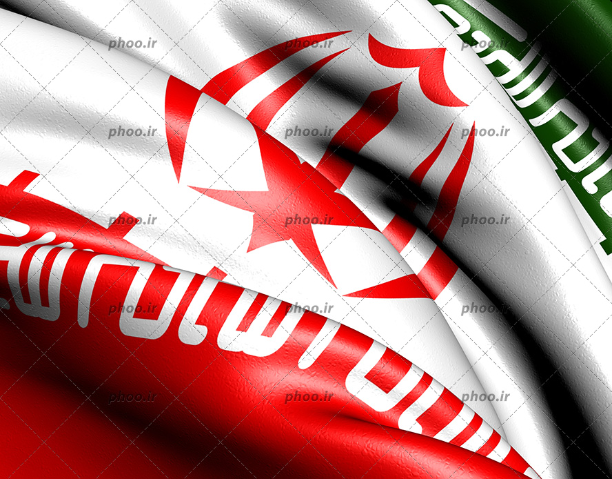 عکس پرچم ایران روی یک پارچه از جنس چرم