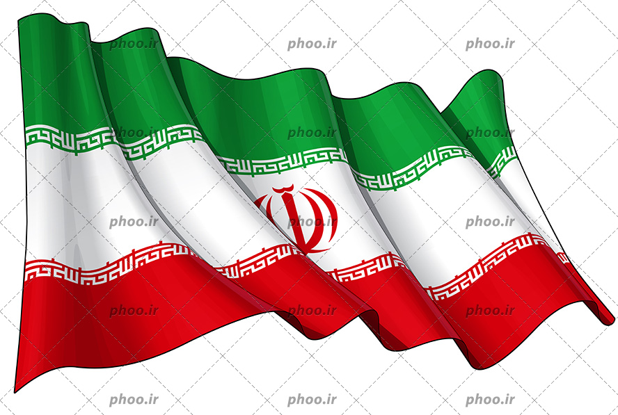 عکس یک نقاشی از پرچم ایران که روی آن موج هایی ایجاد شده