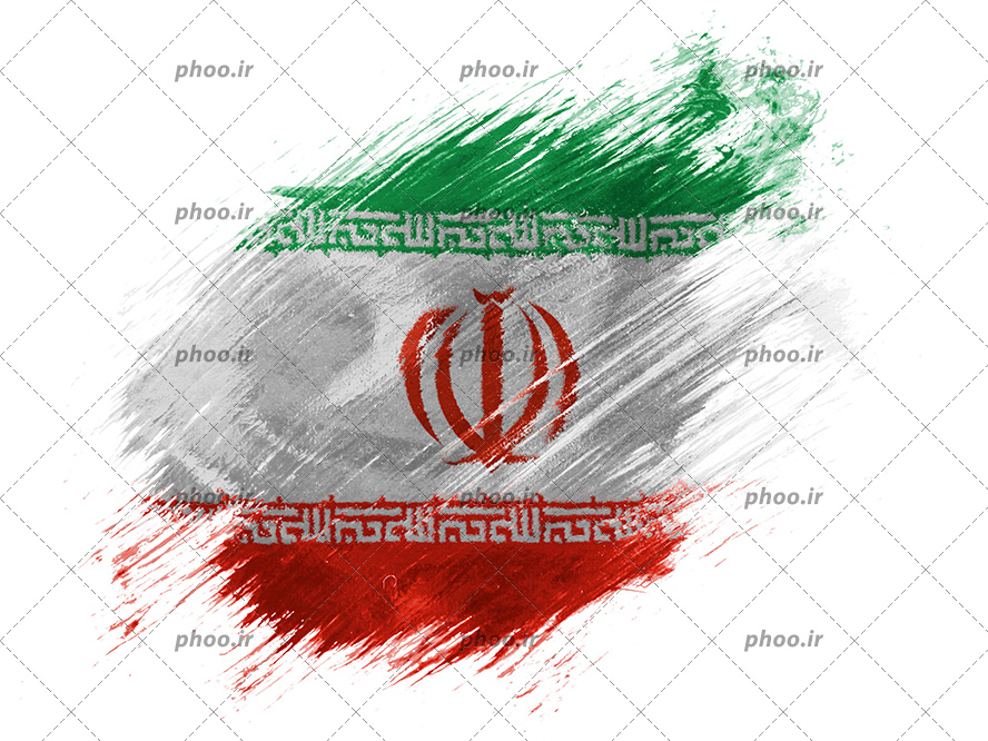 عکس یک پرچم ایران که با آبرنگ نقاشی شده است