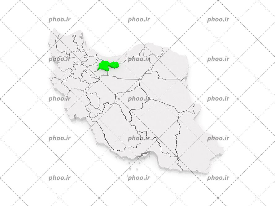 طرحی از نقشه ایران با رنگ سفید