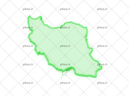 طرحی از نقشه ایران با بکگراند سفید