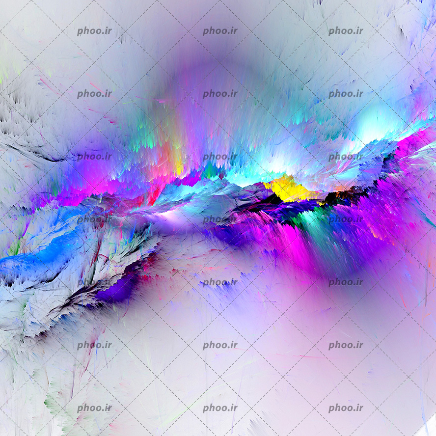 عکس تابلو نقاشی ابر و باد با هاله های رنگارنگ بسیار زیبا