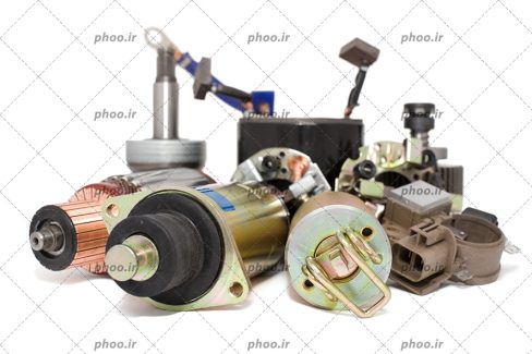 عکس تعدادی از قطعات و لوازم یدکی خودرو در کنار هم