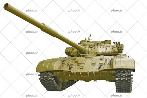 عکس با کیفیت تانک جنگلی به رنگ سبز در پس زمینه سفید