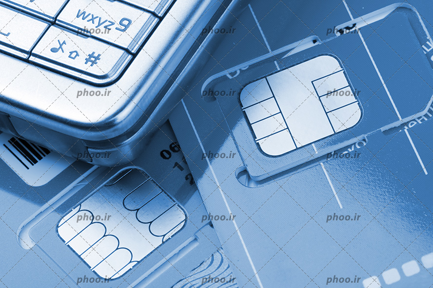 عکس با کیفیت دو سیم کارت در کنار موبایل و تلفن همراه