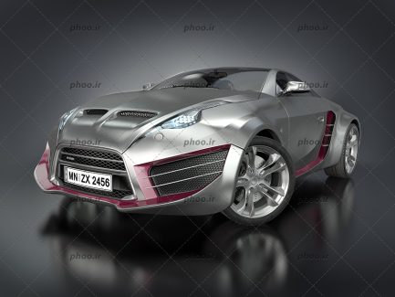 عکس با کیفیت بوگاتی به رنگ نقره ای و زرشکی