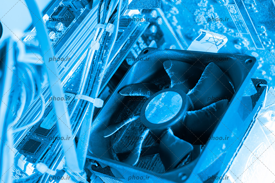 عکس با کیفیت فن تهویه به رنگ آبی
