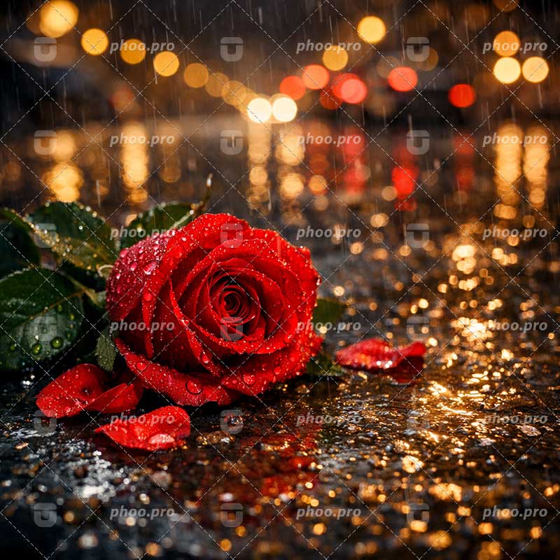 رقص باران بر گلبرگ‌های سرخ؛ زیبایی در شب