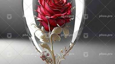 گل رز در جام تزیینی