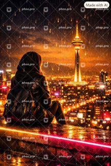 تماشای شبانه برج میلاد در باران