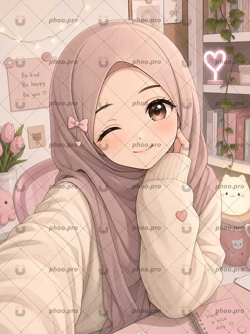 عکس دختر با حجاب کارتونی