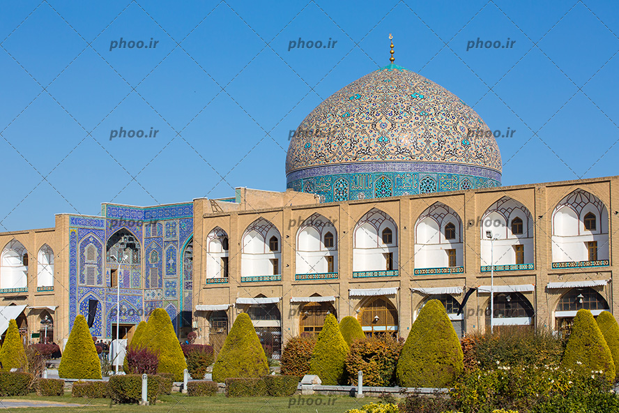 عکس با کیفیت نمای بیرونی مسجد لطف الله در اصفهان