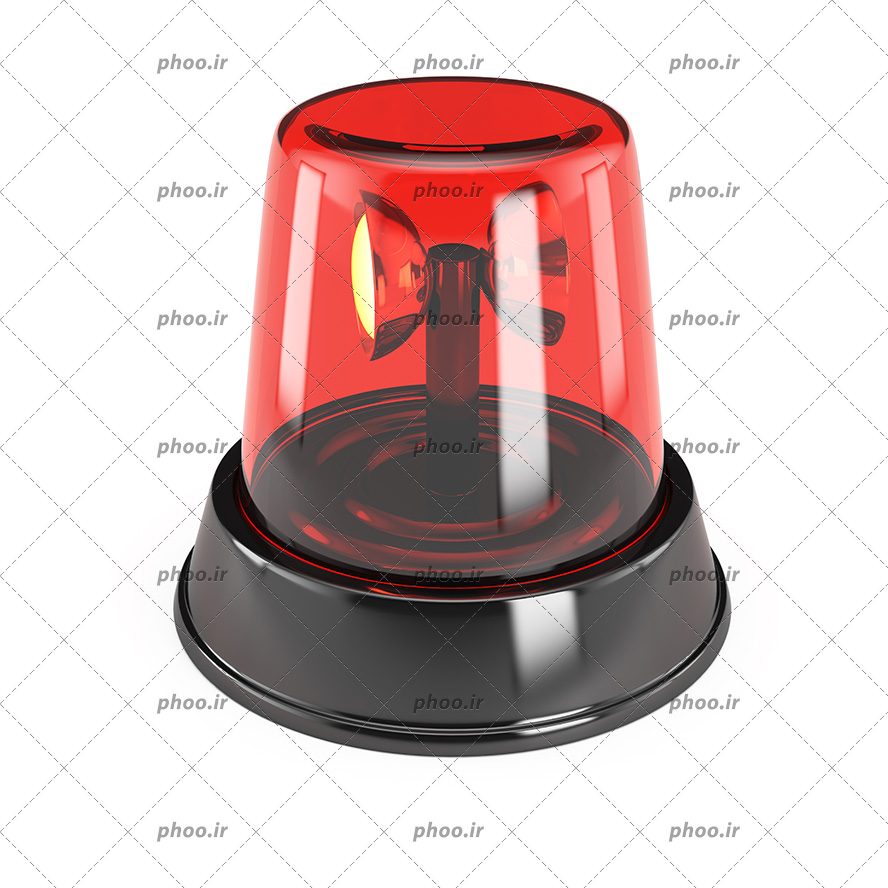 عکس با کیفیت آژیر قرمز در پس زمینه سفید