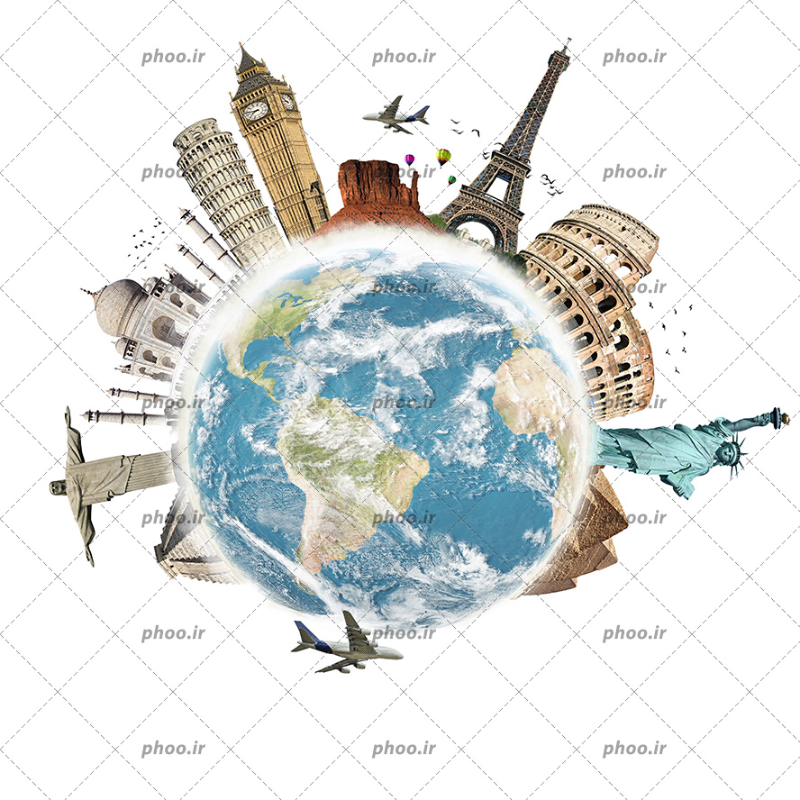 عکس با کیفیت مکان های دیدنی دنیا به دور کره ی زمین و هواپیماها در حال پرواز