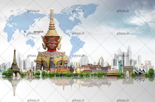 عکس با کیفیت معبد ها در کنار اماکن دیدنی جهان در کنار یکدیگر
