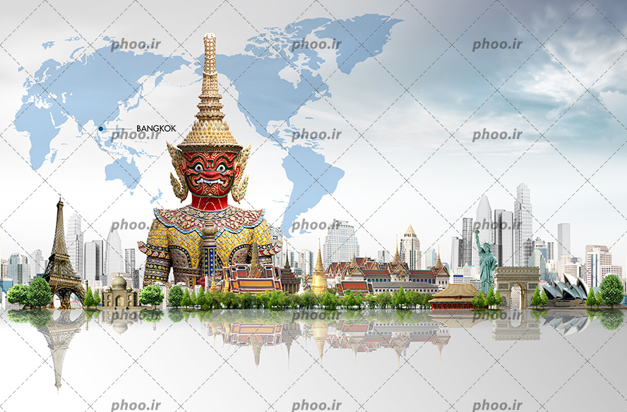 عکس با کیفیت معبد ها در کنار اماکن دیدنی جهان در کنار یکدیگر