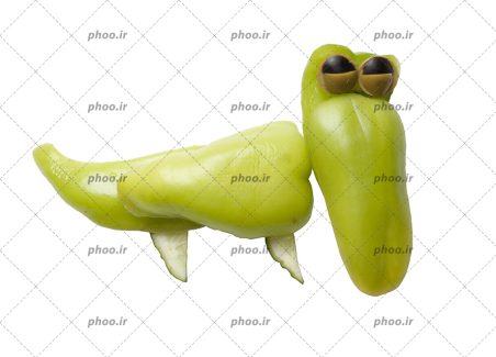 عکس حیوان ساخته شده با سبزیجات در پس زمینه سفید