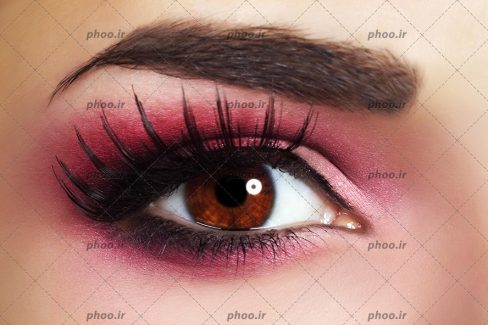 عکس آرایش چشم و مژه زیبا از نزدیک