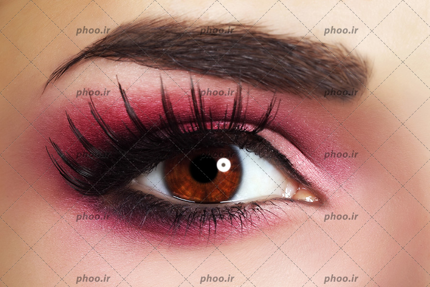 عکس آرایش چشم و مژه زیبا از نزدیک