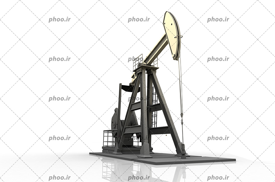 عکس با کیفیت دکل نفتی در پس زمینه سفید