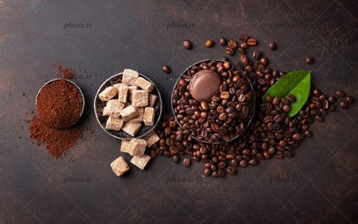 عکس محصولات بدست آمده از قهوه داخل ظرف ها