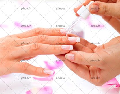 عکس ناخن های مانیکور شده و درحال رسیدگی