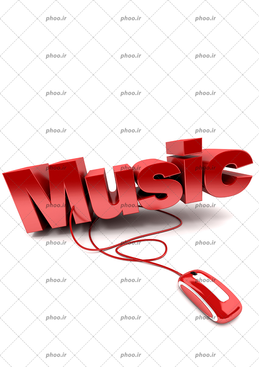 عکس موس قرمر متصل به کلمه انگلیسی قرمر (music) به معنی موسیقی آنلاین