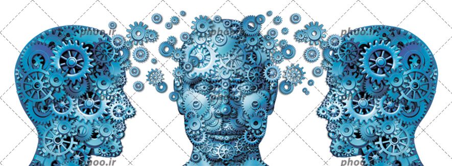 عکس با کیفیت سر انسان به شکل چرخ دنده