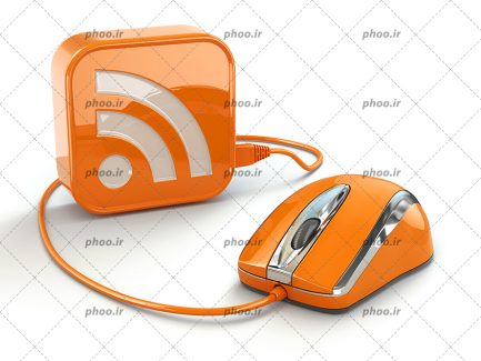 عکس با کیفیت موس کامپیوتر نارنجی