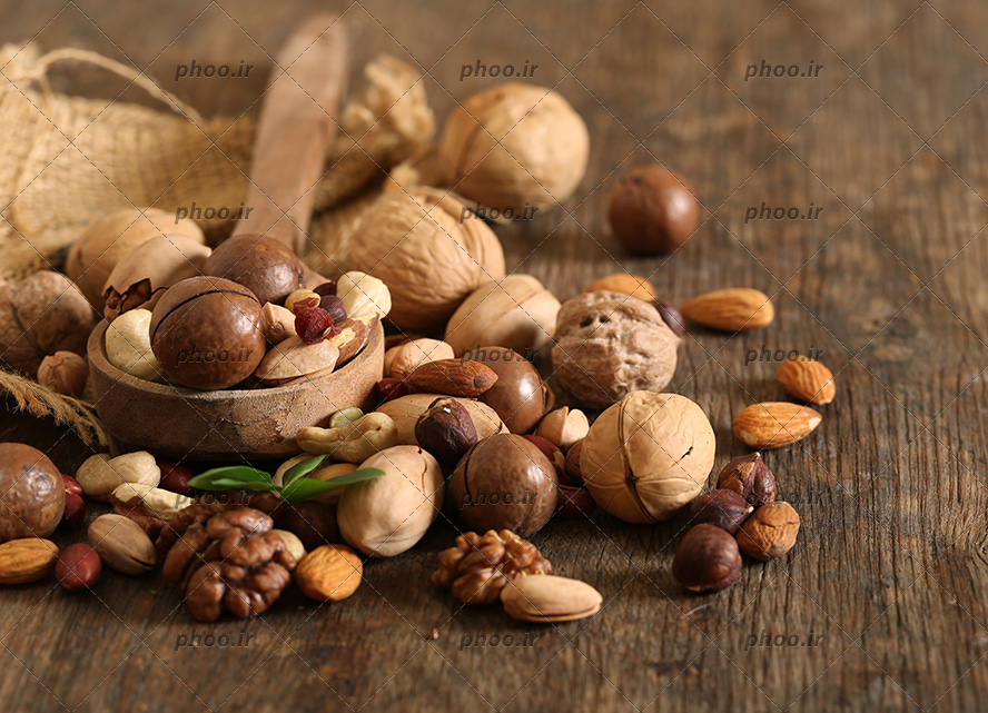 عکس با کیفیت آجیل های متفاوت