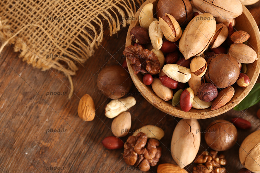 عکس با کیفیت آجیل های متفاوت